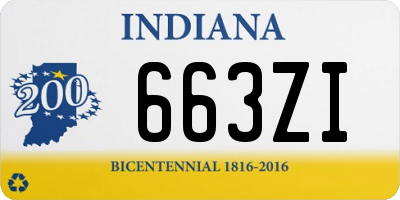 IN license plate 663ZI