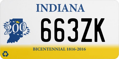 IN license plate 663ZK