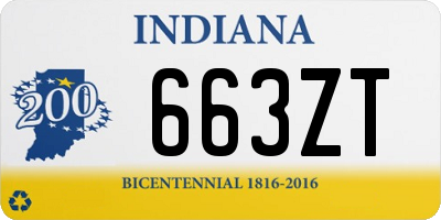 IN license plate 663ZT