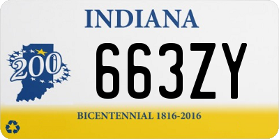 IN license plate 663ZY