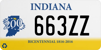 IN license plate 663ZZ