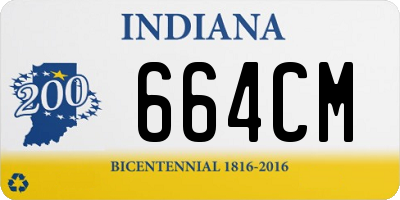 IN license plate 664CM