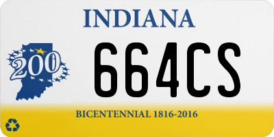 IN license plate 664CS
