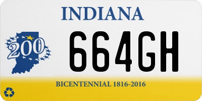 IN license plate 664GH