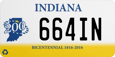 IN license plate 664IN