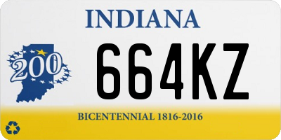 IN license plate 664KZ