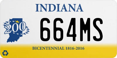 IN license plate 664MS