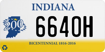 IN license plate 664OH