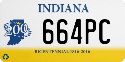 IN license plate 664PC