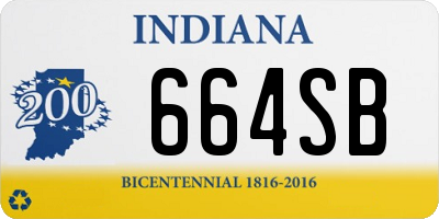 IN license plate 664SB