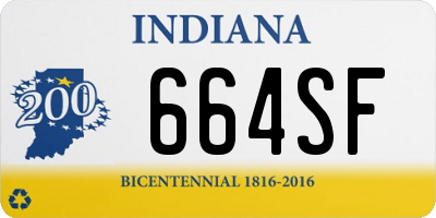 IN license plate 664SF