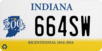 IN license plate 664SW