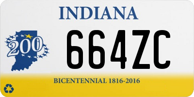 IN license plate 664ZC