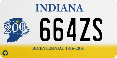 IN license plate 664ZS