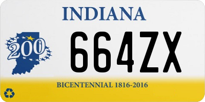 IN license plate 664ZX
