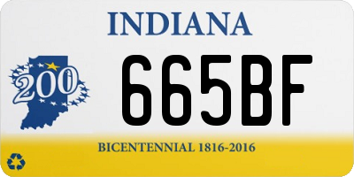 IN license plate 665BF