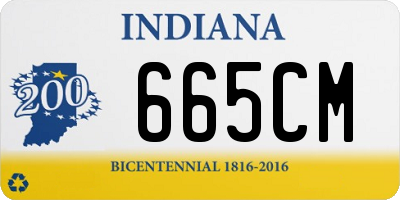 IN license plate 665CM
