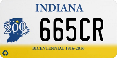 IN license plate 665CR