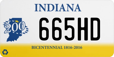 IN license plate 665HD