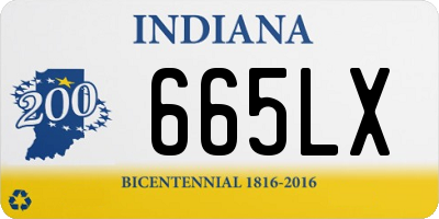 IN license plate 665LX