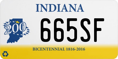 IN license plate 665SF