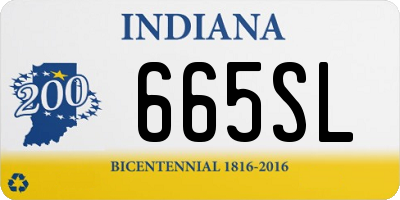 IN license plate 665SL