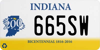 IN license plate 665SW