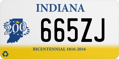 IN license plate 665ZJ