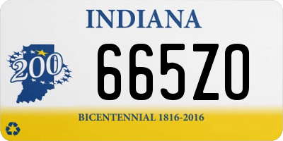 IN license plate 665ZO