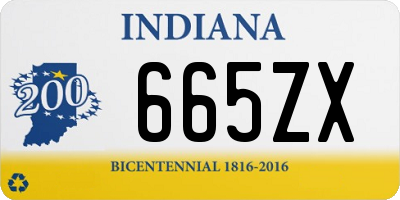 IN license plate 665ZX