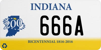 IN license plate 666A