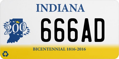 IN license plate 666AD