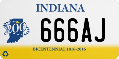 IN license plate 666AJ