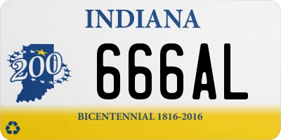 IN license plate 666AL