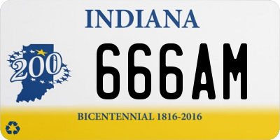 IN license plate 666AM