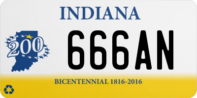 IN license plate 666AN