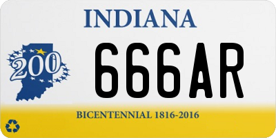 IN license plate 666AR