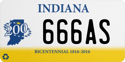 IN license plate 666AS