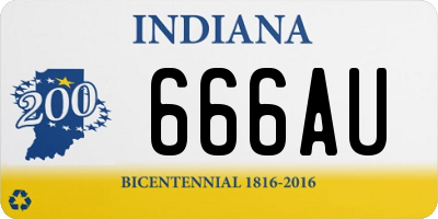 IN license plate 666AU