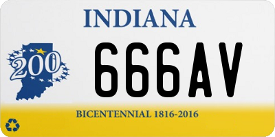 IN license plate 666AV