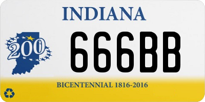 IN license plate 666BB