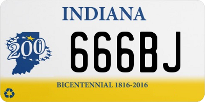 IN license plate 666BJ