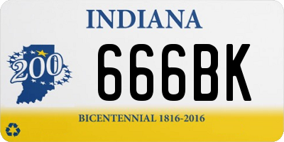 IN license plate 666BK