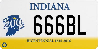 IN license plate 666BL