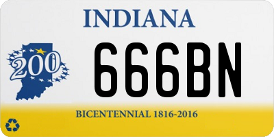 IN license plate 666BN