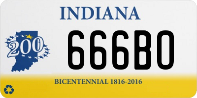 IN license plate 666BO