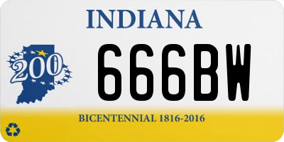 IN license plate 666BW