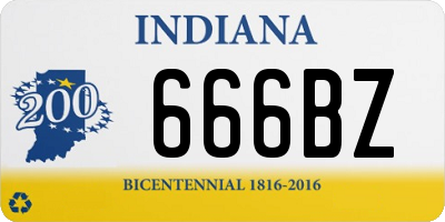 IN license plate 666BZ