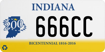 IN license plate 666CC