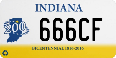 IN license plate 666CF